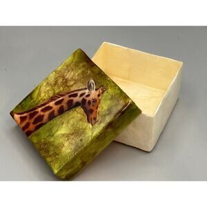 Capiz Shell (Windowpane Oyster) Giraffe Trinket Box